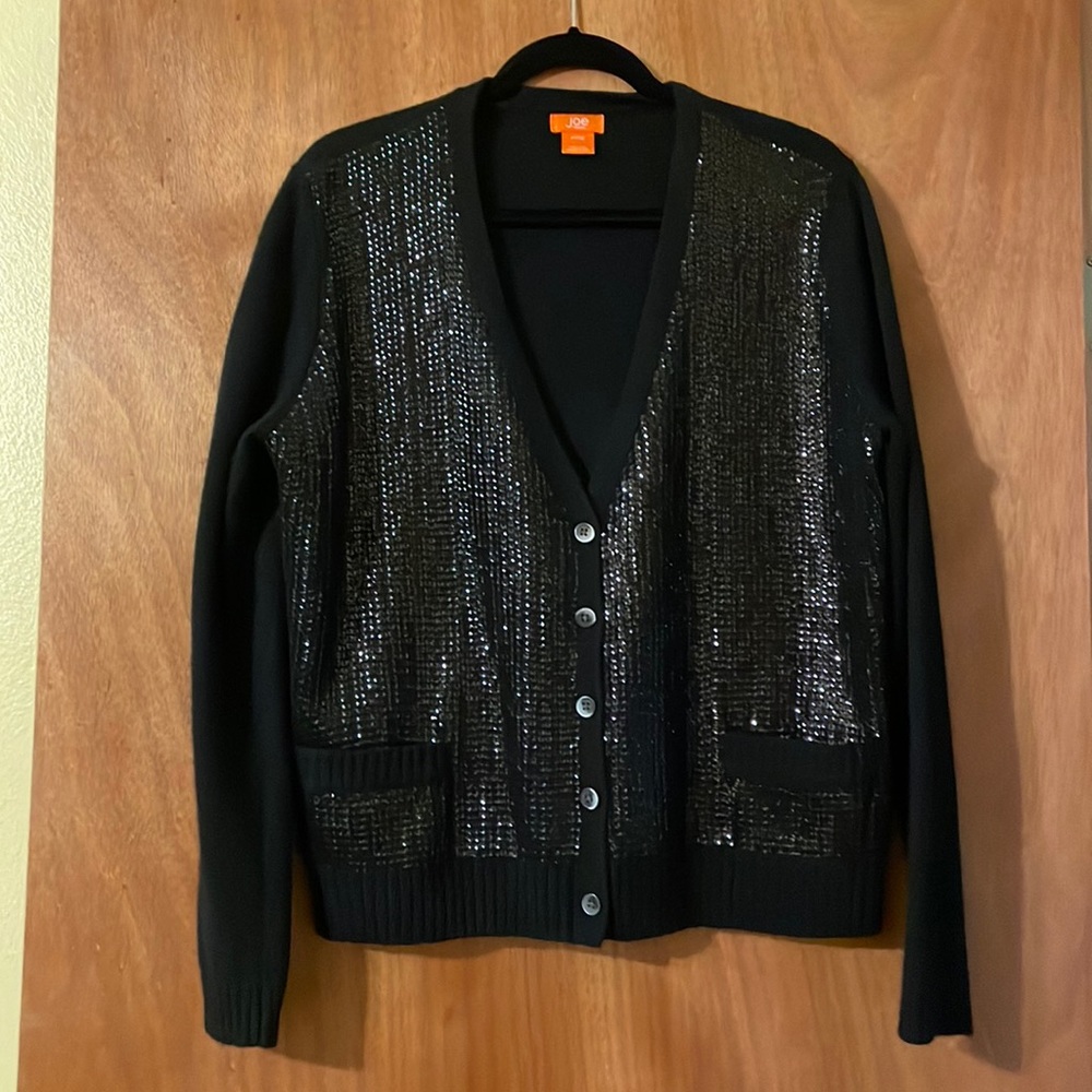 Beautiful Joe Fresh holiday sequined sweater cardigan, 2 pockets (Mlb)